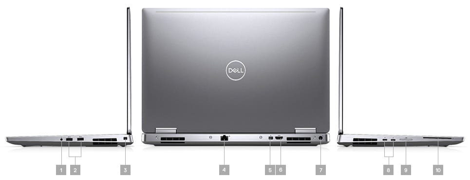 Dell Precision 7540 được hoàn thiện với toàn bộ lớp vỏ kim loại sang trọng