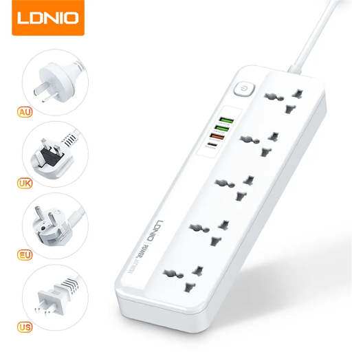 Ổ cắm điện đa năng LDNIO Output: 5 Ổ Cắm - 3 USB A - 1 USB C | 11/2023 - Thinkpro.vn