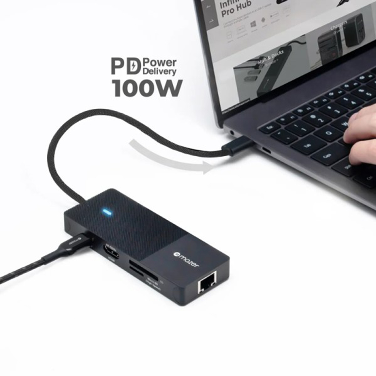 Sạc nhanh với USB-C Power Delivery công suất cao, lên tới 100W.