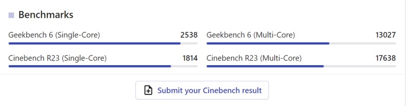 Bài test Cinebench R23