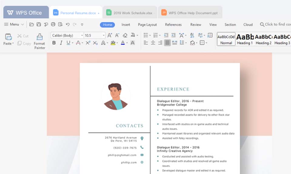 WPS Office Suite có giao diện sạch sẽ