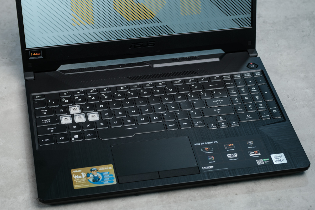 Bàn phím và touchpad trên ASUS i5 TUF Gaming F15 2021