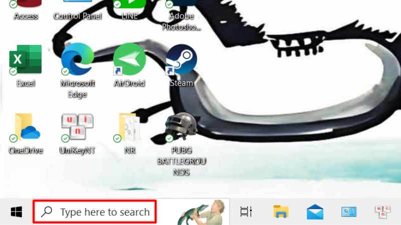 Click vào biểu tượng Search
