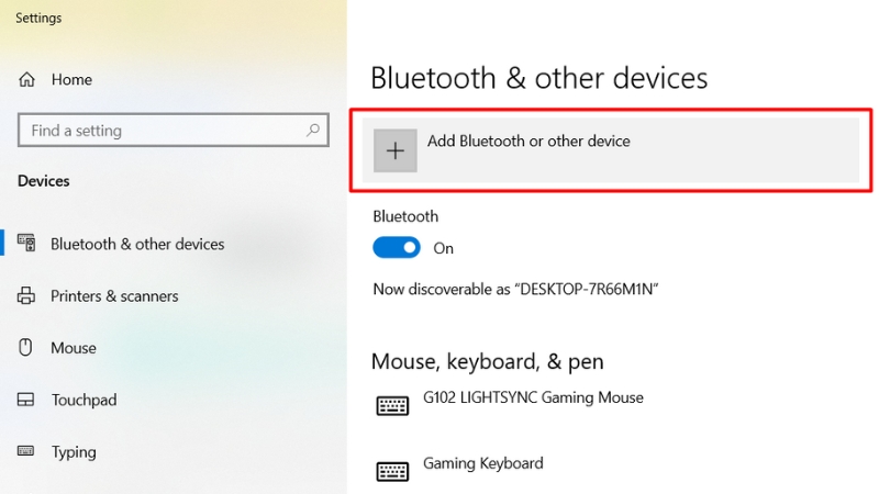 Add Bluetooth or other device