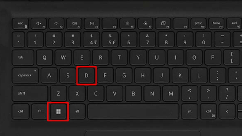 Nhấn tổ hợp phím Windows + D
