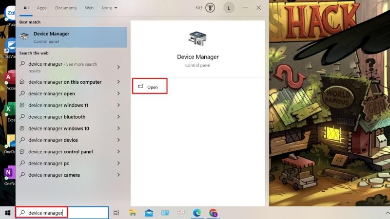 Nhập từ khóa Device Manager