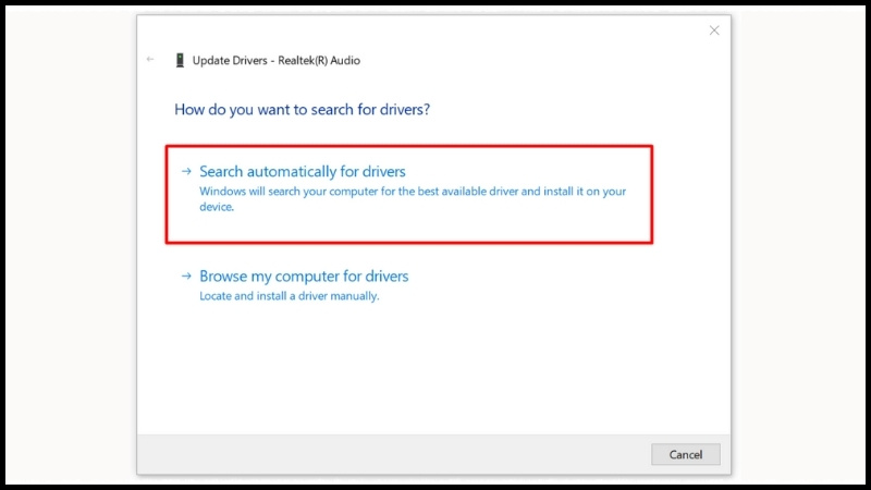 Search automatically for drivers