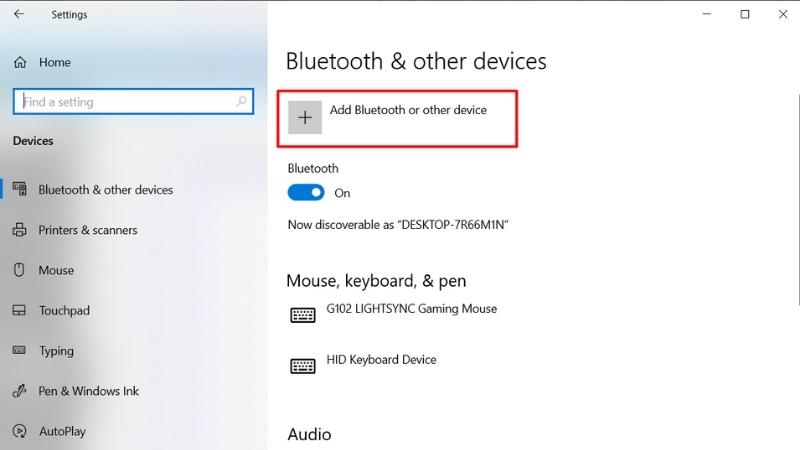 Add Bluetooth or other device