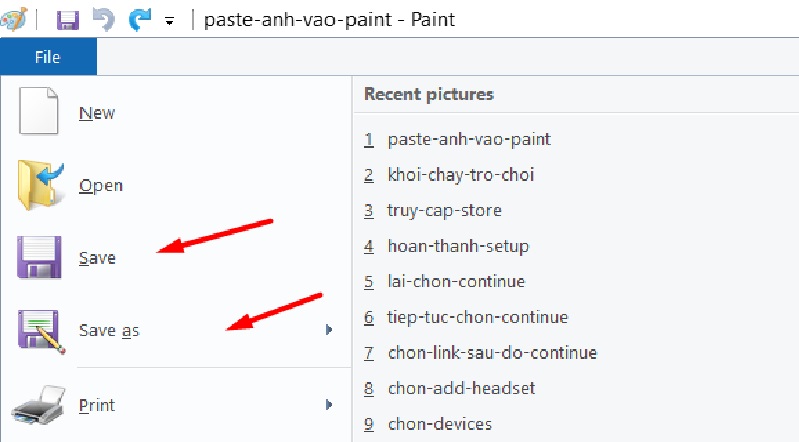 Chọn Save hoặc Save As