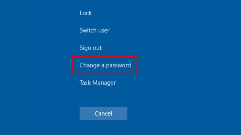 Chọn Change a Password