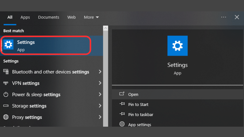 Settings Windows