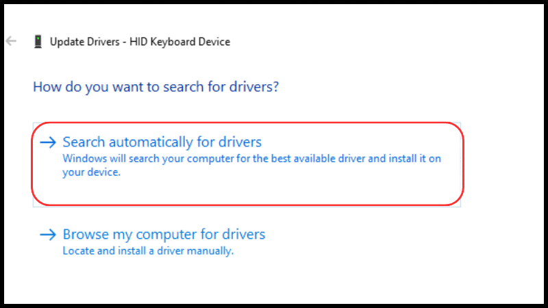 Tự động tải và cập nhật driver bàn phím 