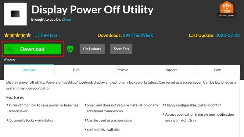 Phần mềm Display Power Off