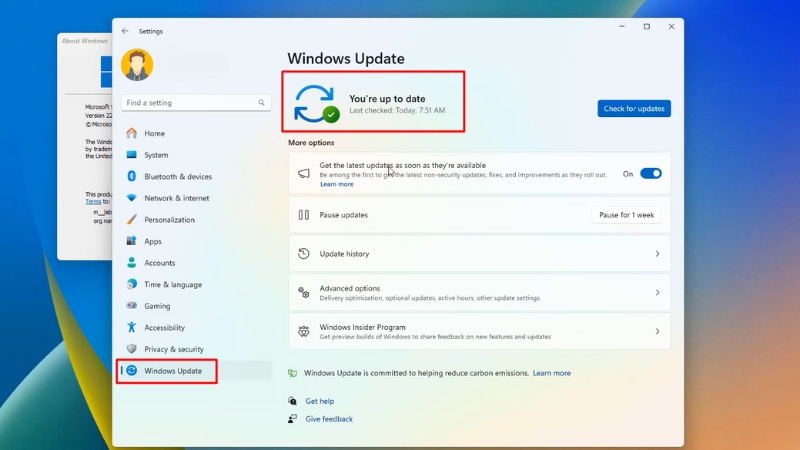 Đảm bảo Windows của bạn đang ở phiên bản mới nhất