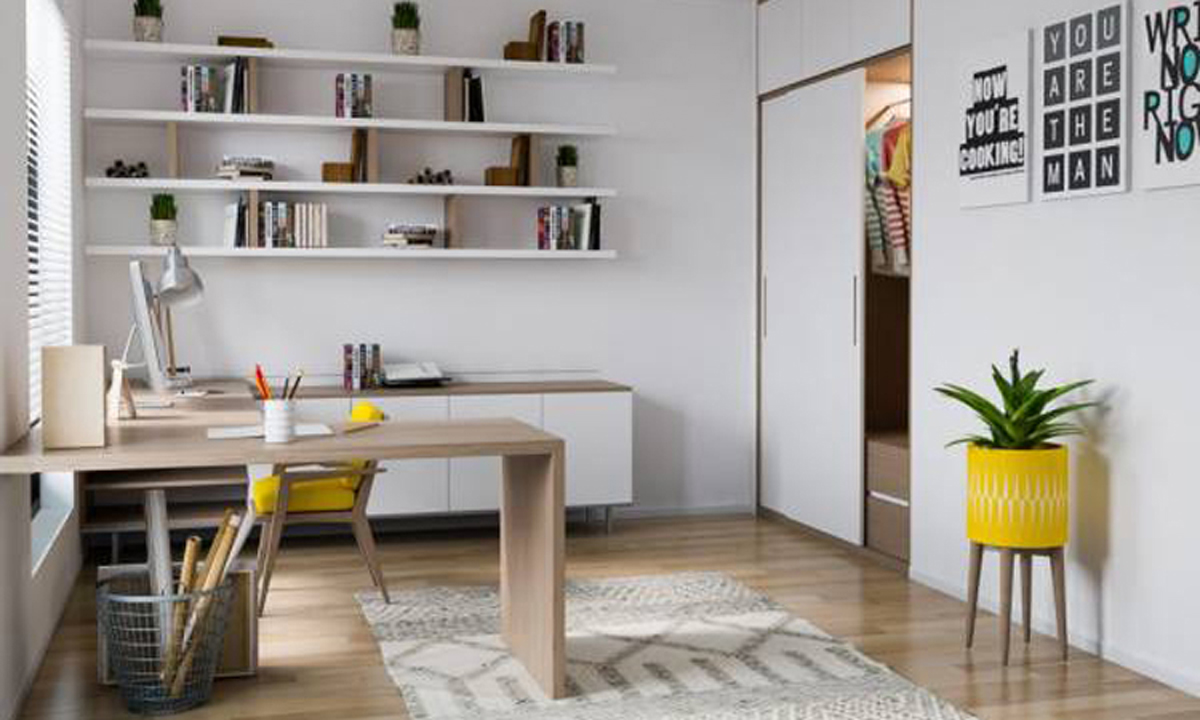 Kệ treo tường cho phép bạn đựng được nhiều vật dụng, giúp bàn làm việc trở nên gọn gàng hơn