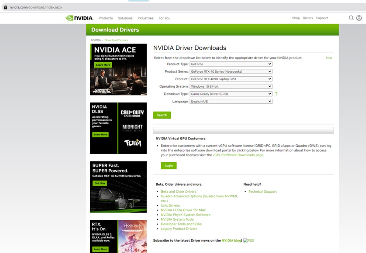 Cập nhật driver NVIDIA GeForce