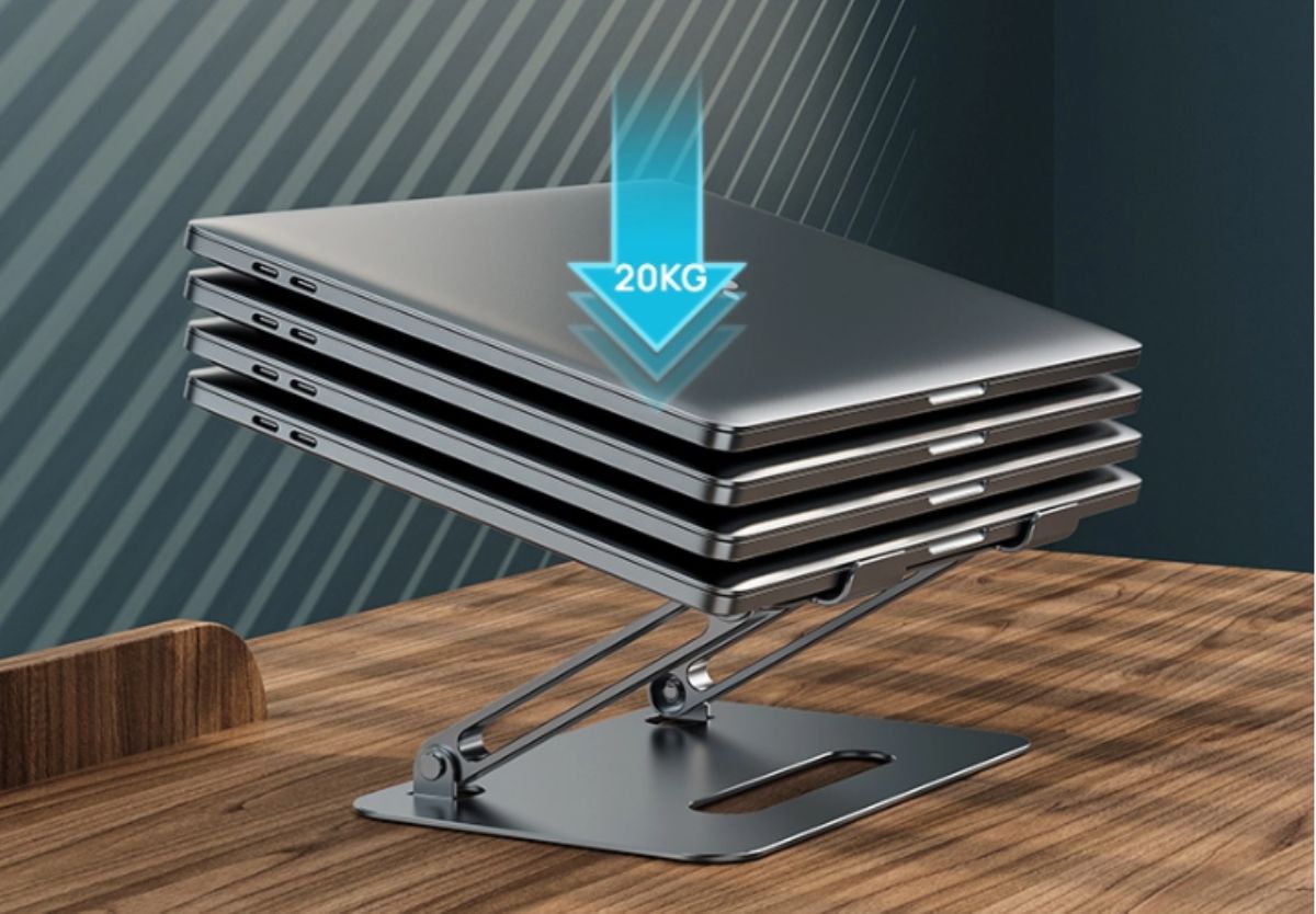Giá đỡ laptop HyperWork L1 có khả năng chịu tải lên đến 20kg, ổn định cao và chống rung lắc tốt