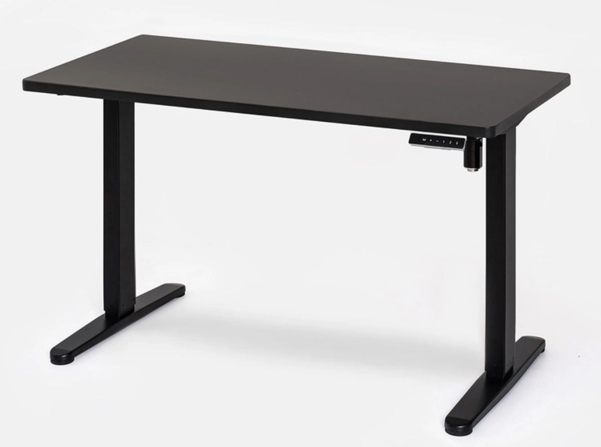 Bàn nâng hạ PUSILUNG - by NiceDesign Cao Cấp Mặt bàn đen - 120x60x2.5cm có mặt bàn bằng chất liệu gỗ MDF chống ẩm, phủ Inchem sherwin surface chống trầy xước