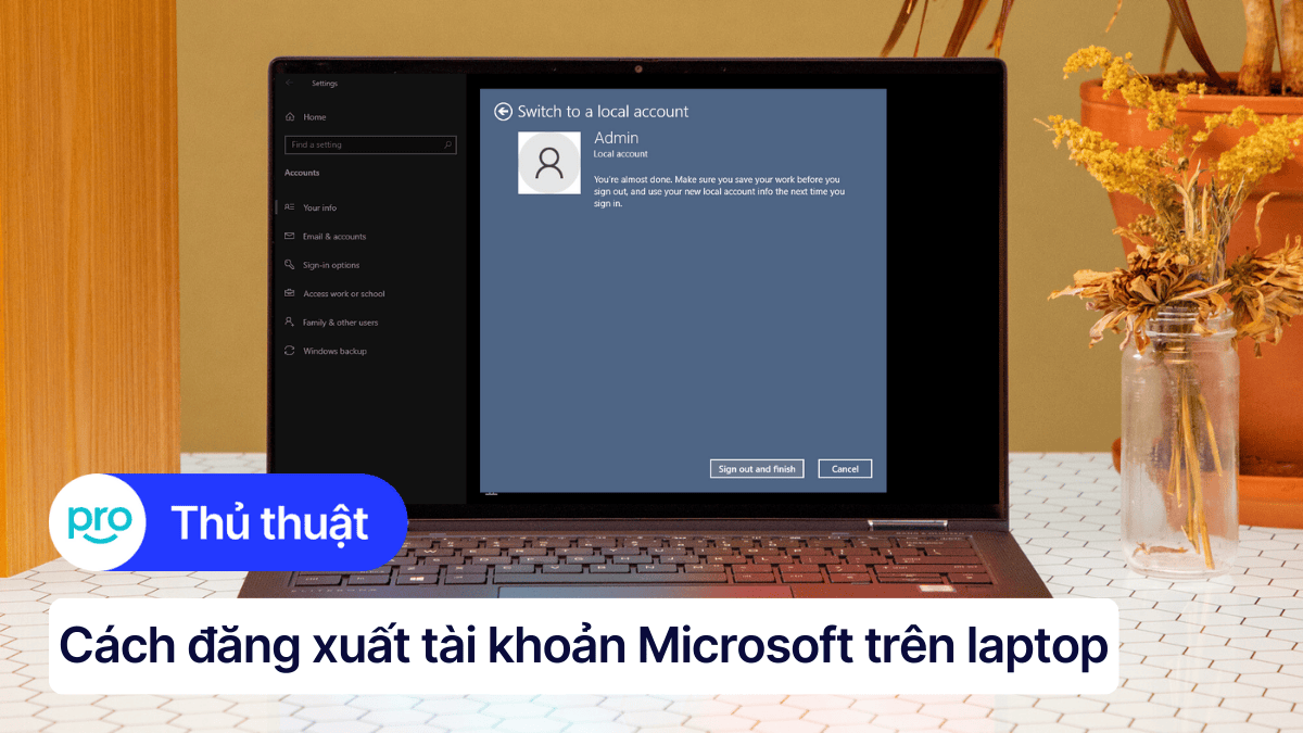 C ch ng xu t t i kho n microsoft tr n laptop win 10 11